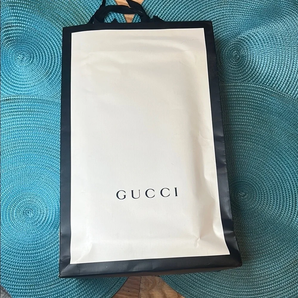 Gucci White and Black Shopping Bag